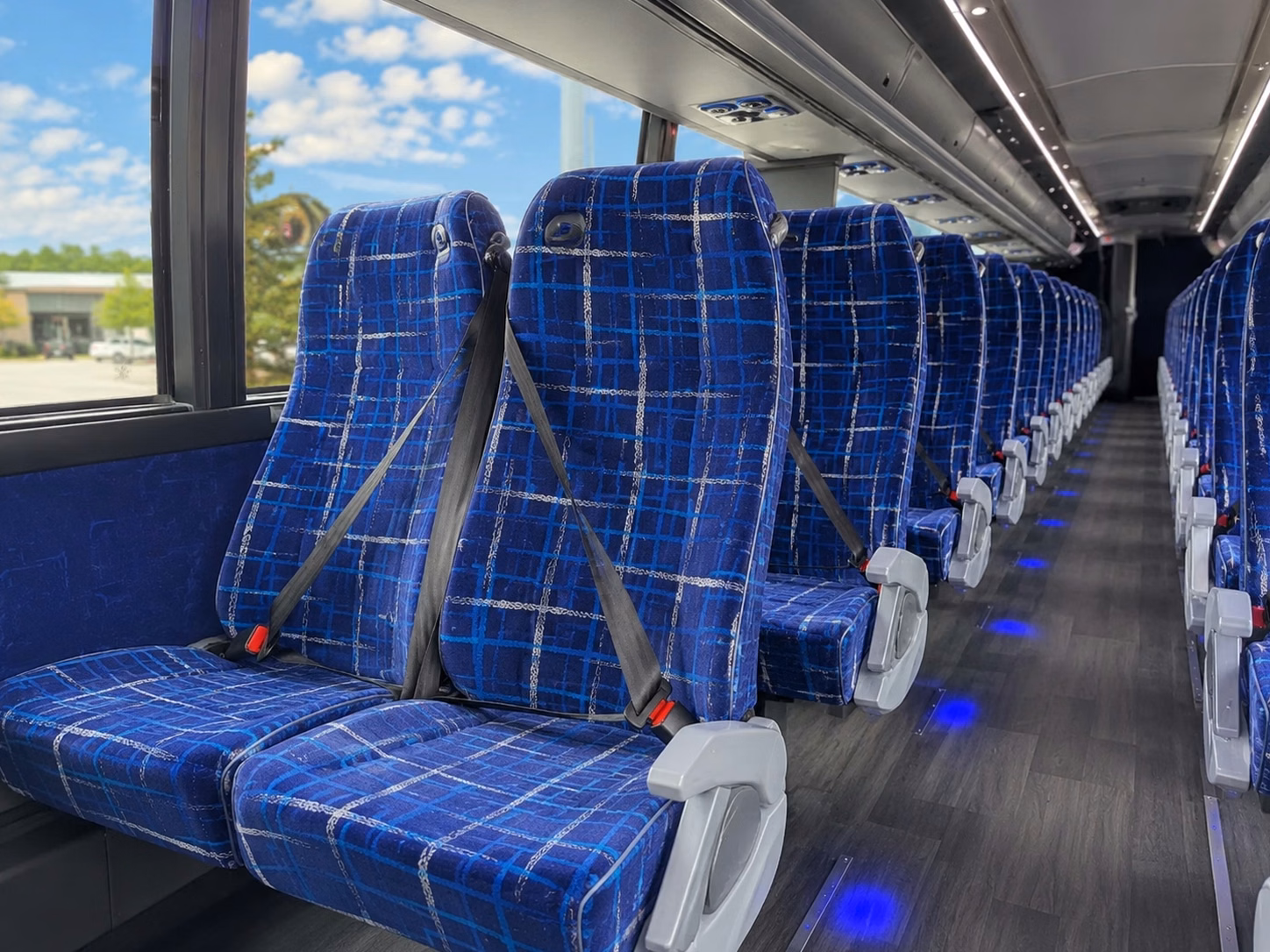 56 passenger charter bus inside